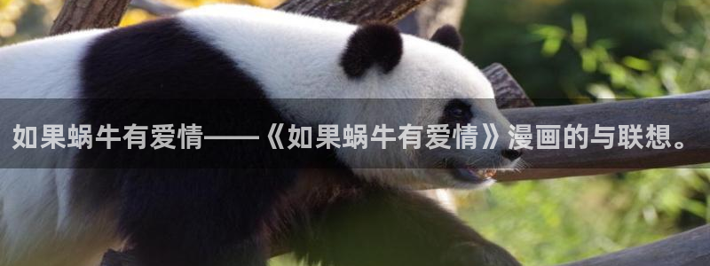 韩漫画男生：如果蜗牛有爱情——《如果蜗牛有爱情》漫画的与联想。